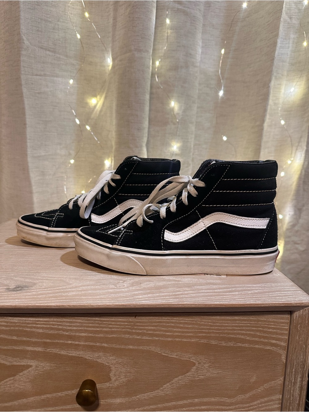 Vans Black and White Sk8-Hi Classic High-Top Sneakers